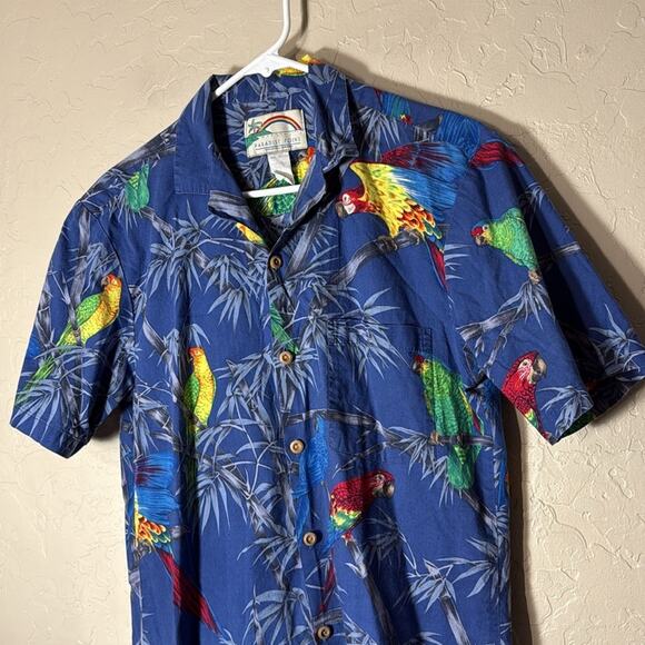 Paradise found vintage Hawaiian Tuscan print button down 100% cotton shirt - Picture 5 of 6